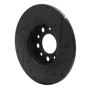 Alfa Romeo Tonale Brake Rotor (1) - Rear Left - R1 Concepts - Drilled & Slotted - Black - `15-`25